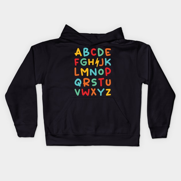 Funny Pre K Kindergarten Hi Alphabet Back To School Teachers Kids Hoodie by ChicGraphix